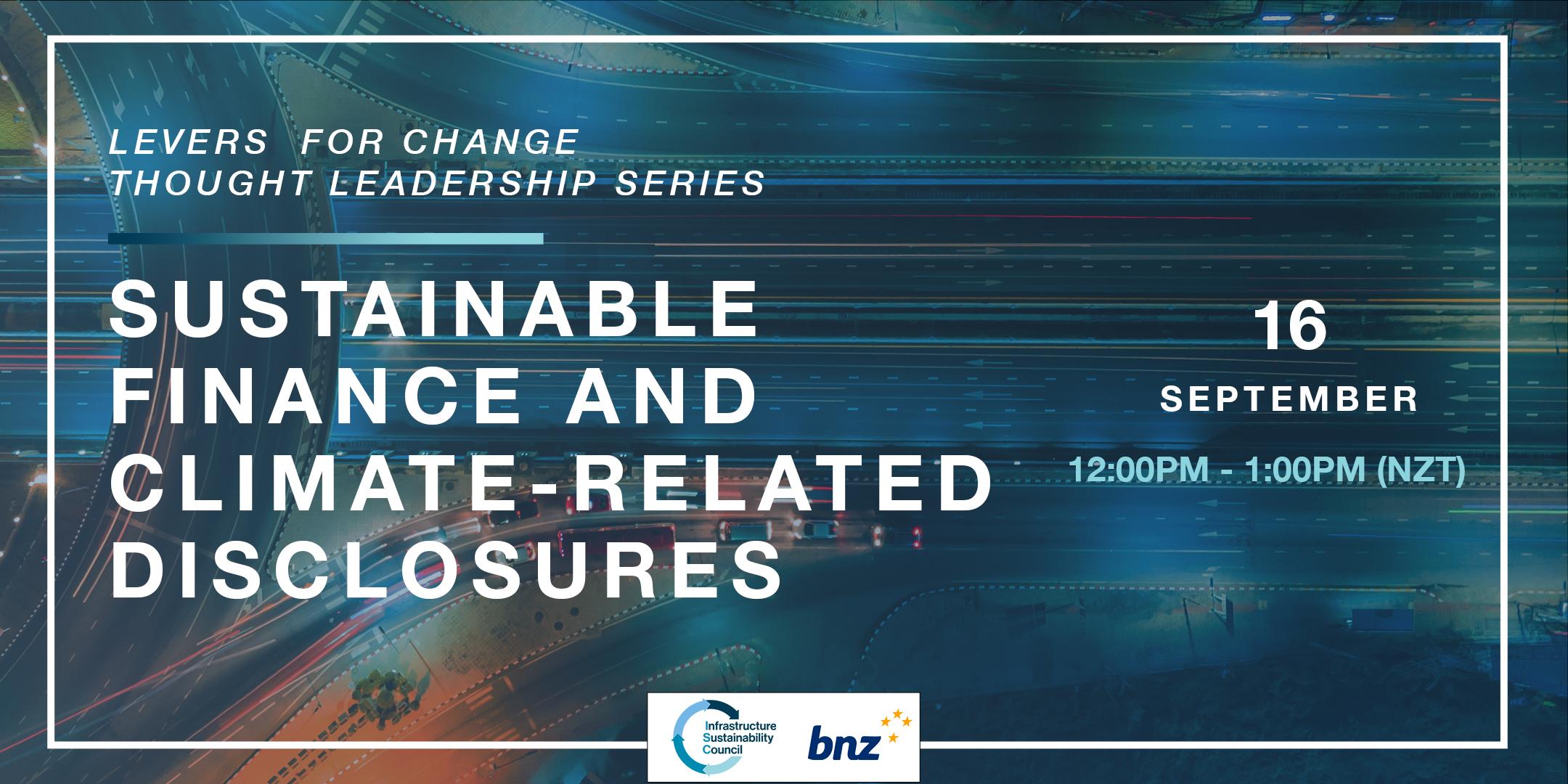 Levers for change series – Sustainable Finance and Climate-Related Disclosures